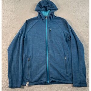 Icebreaker Merino Hoodie Men's Small Blue Full Zip Long Sleeve Outdoor Hiking